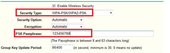 wpa key on router